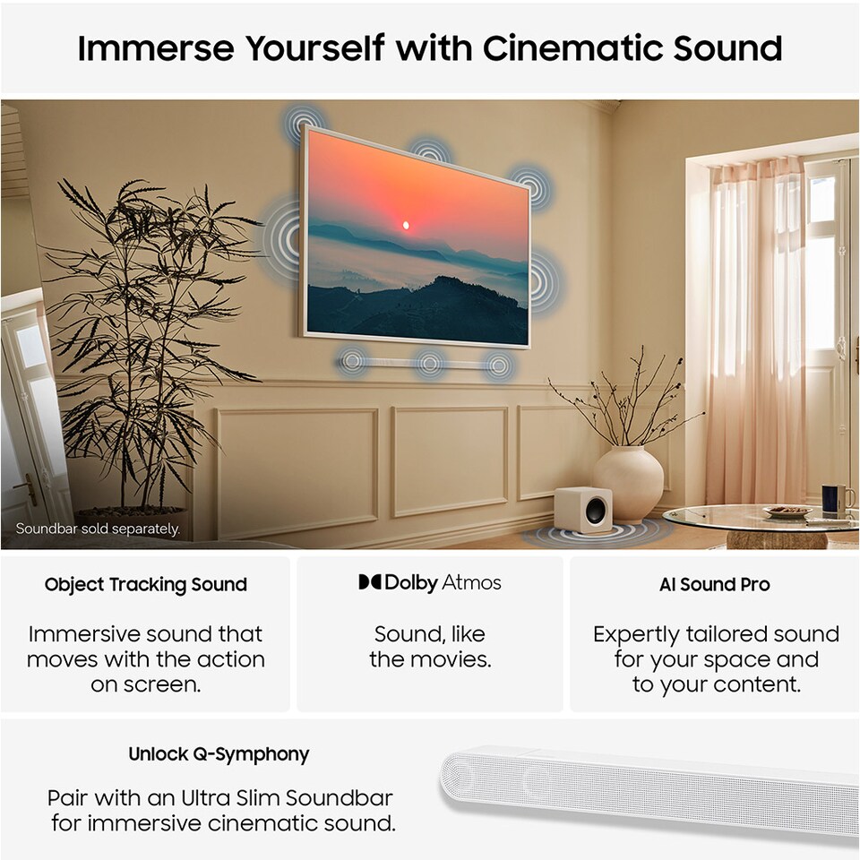 image 1 of Samsung QE85LS03HW 85" Frame Pro Vision AI 4K TV