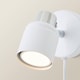 image 6 of ValueLights Modern White And Chrome Spotlight Wall Light With Cable And Switch | White