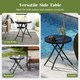 image 3 of COSTWAY Folding Glass Table Portable Patio Coffee Table Black