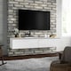image 2 of HOMCOM Wall Mounted TV Stand Unit with Storage and High Gloss Effect, Black