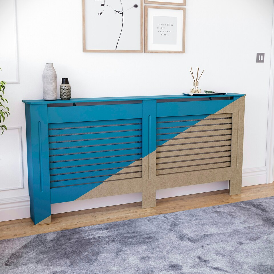 image 1 of Vida Designs Milton Radiator Cover MDF Slatted Cabinet, Unfinished, 172cm