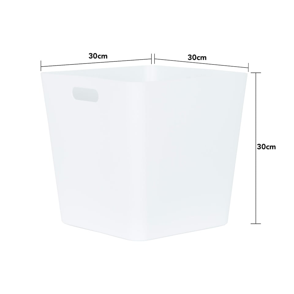 image 1 of Wham Studio 3 x 18L Deep Rectangular Plastic Storage Baskets Ice White White