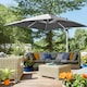 image 2 of Outsunny 3 x 3(m) Cantilever Roma Parasol Garden Umbrella with Base