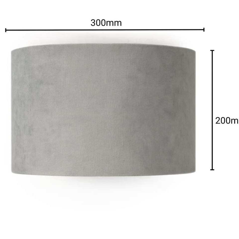 image 1 of CGC LOLA Grey Corduroy 30cm Lampshade with Silk Inner