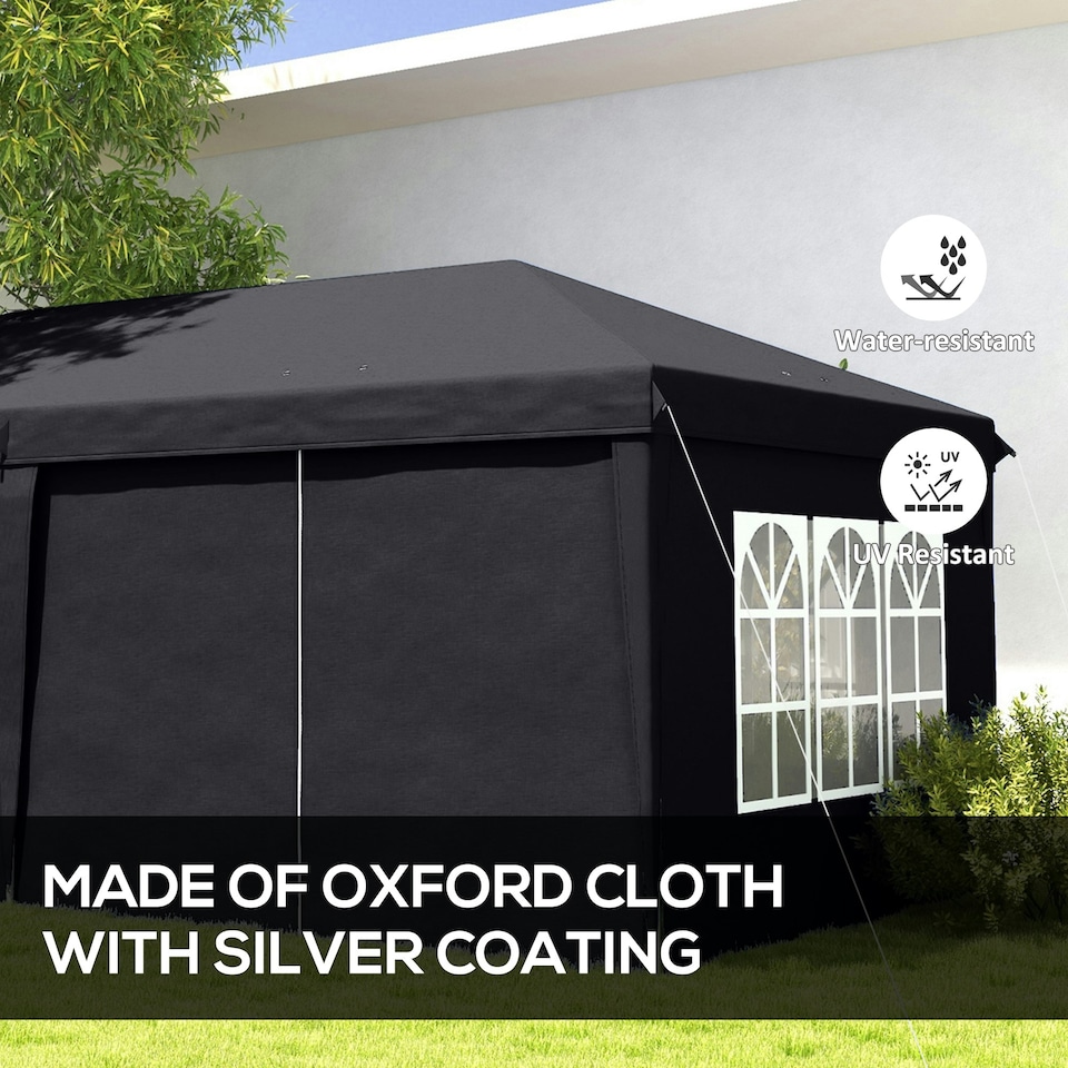 image 1 of Outsunny 3 x 6m Pop Up Gazebo Height Adjustable Party Tent w/ Storage Bag Grey
