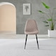image 3 of Furniturebox 2x Corona Black Leg Cappuccino Beige Faux Leather Dining Chair