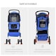 image 3 of PawHut Pet Stroller Carrier Foldable Deluxe Jogger Walk Travel Dog Cat Blue