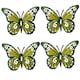 image 1 of Set of 4 Yellow Small Metal Butterflies Garden/Home Wall Art Ornament