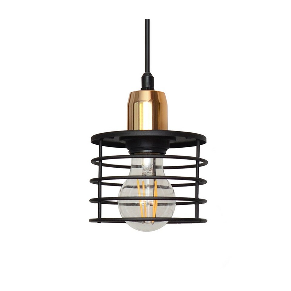 image 1 of Edison Cluster Pendant Ceiling Light Black, Copper 38cm