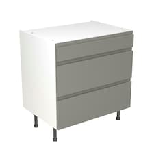 3 Drawer Base Unit 800mm w/ J-Pull Cabinet Door - Ultra Matt Dust Grey Grey | Ultra Matt Dust Grey