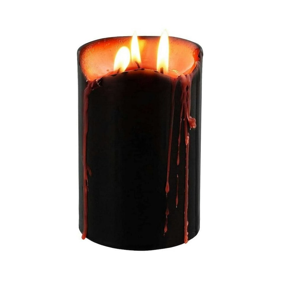 image 1 of Something Different Vampire Tears Pillar Candle - Black - 15cm x 7cm x 7cm