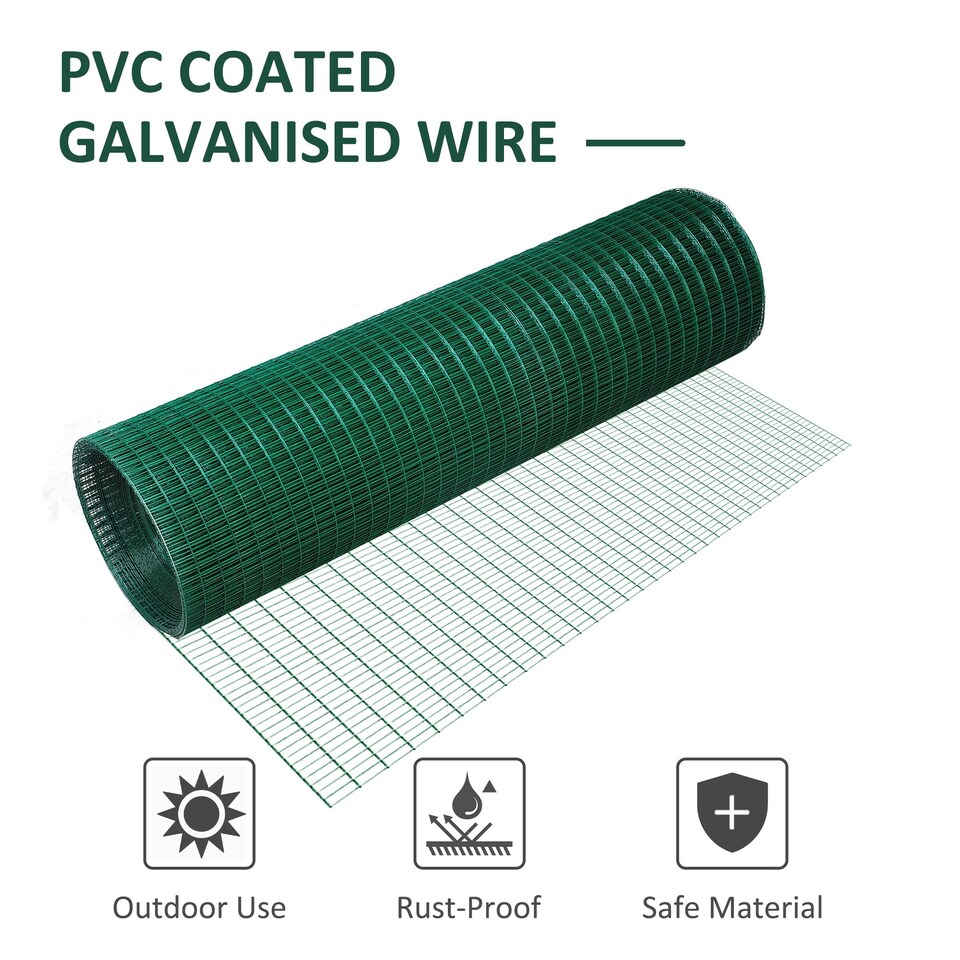 image 1 of PVC Coated Welded Wire Mesh Chicken Poultry Aviary Fence Run Hutch Pet Rabbit