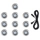 image 4 of ValueLights Decking Lights 10 Pack Silver Outdoor Decking Light With Extension White 40mm