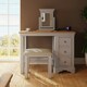 image 4 of Faire 3 Drawer Dressing Table Set in Dove Grey with Oak Top Grey