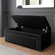 image 2 of 150cm Duke Ottoman Storage Box -Upholstered Blanket Box - Black Plush Velvet Multifunctional Storage Box