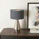 image 2 of ValueLights Jax Chrome Dimmable Touch Table Lamp with Charcoal with Chrome Inner Lamp Shade