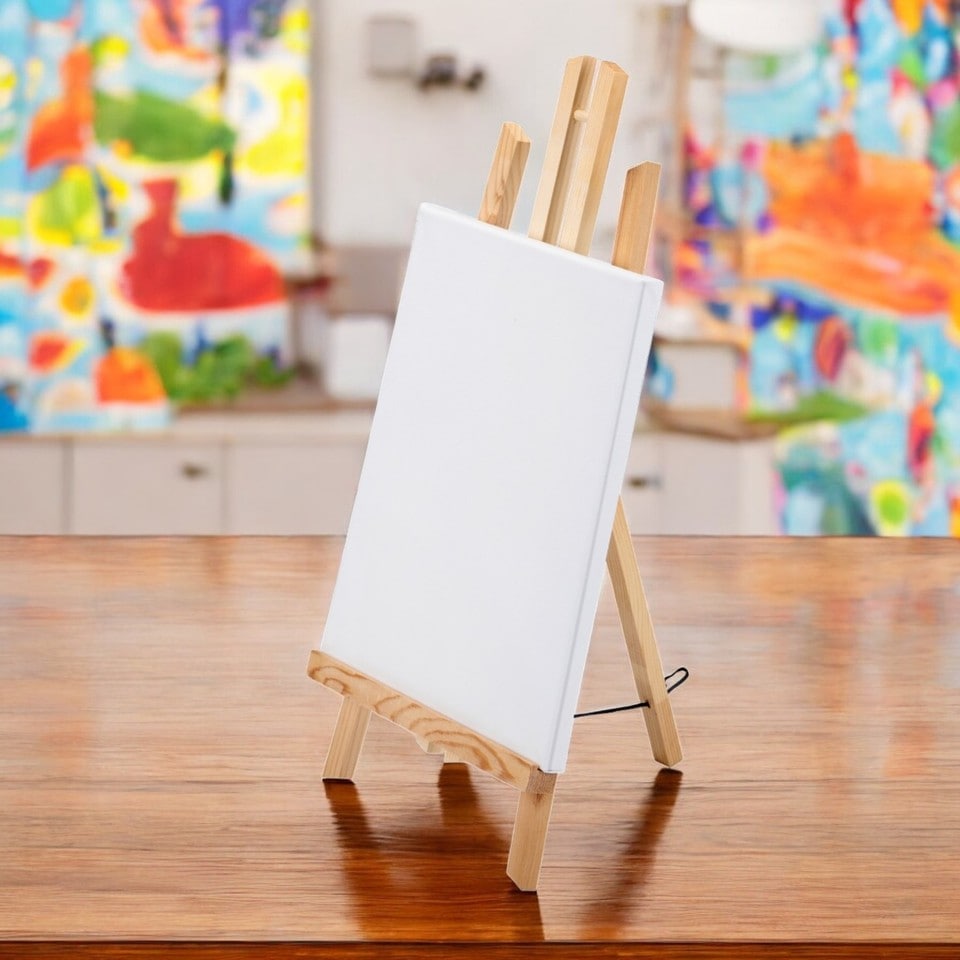 image 1 of Wooden Table Tripod Artist Easel Painting Display Portable Adjustable Folding