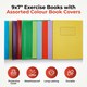 image 2 of Pack of 10 9x7" Assorted Coloured Exercise Books with Coloured Book Covers