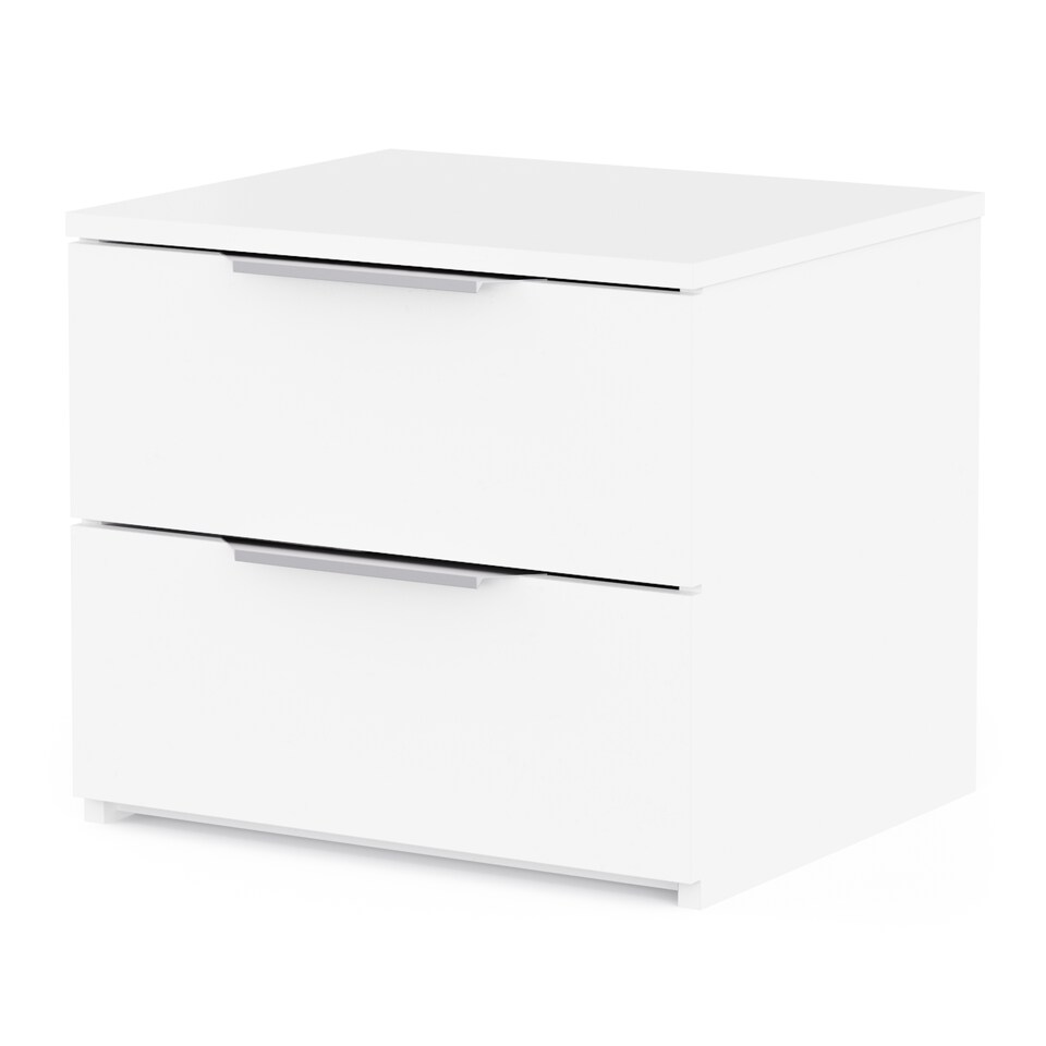 image 1 of FURNICOMP Chicago 2 Drawer Bedside Table - Matt White