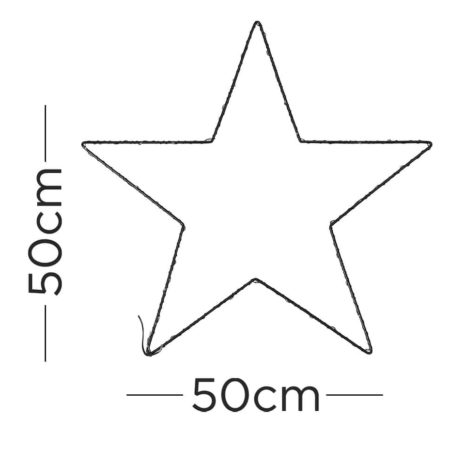 image 1 of ValueLights IP44 Small Black Outdoor Warm White Star Light | Black