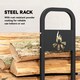 image 5 of Outsunny 6.5 FT Steel Firewood Log Rack with 300 kg Capacity, Heavy Duty Indoor Outdoor Fireplace Wood Storage Shelf, Log Holder/Stand with Extra Support Legs, Decorative Bonfire Pattern, Black