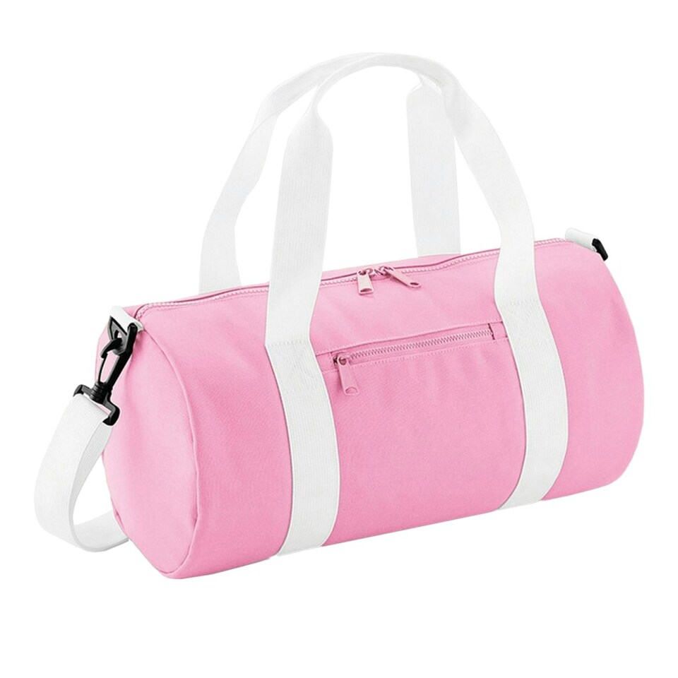 image 1 of Bagbase Mini Barrel Shoulder Bag - Classic Pink/White - One Size Pink