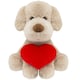 image 6 of Puppy Soft Toy Brown 26cm Puppy Plush With Red Love Heart Cuddly Toy Dog