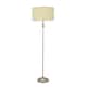 image 1 of ValueLights Maggie Chrome Candlestick Floor Lamp Natural Shade | Cream