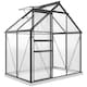 image 1 of Outsunny Polycarbonate Walk-in Garden Greenhouse w/ Sliding Door Grey