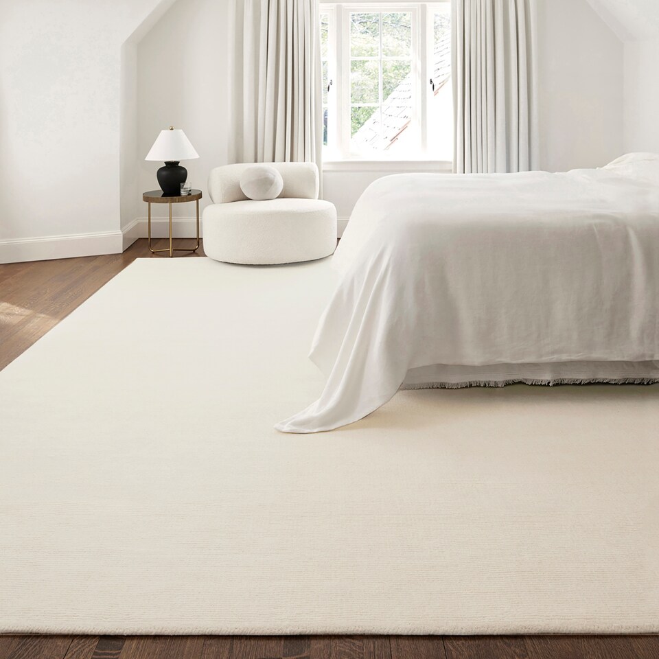 image 1 of LIVABLISS Mystique-Hand-Loomed Wool Modern Rug 152 x 244 cm | Beige