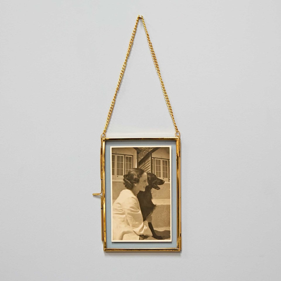 image 1 of Dia Gold Recycled Glass Hanging Photo Frame