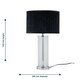 image 9 of Set of 2 Aura - Chrome Table Lamps with Black Pleated Velvet Shades Chrome | Black