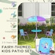 image 6 of Outsunny Kids Bistro Table and Chair Set w Fairy Theme, Adjustable Parasol