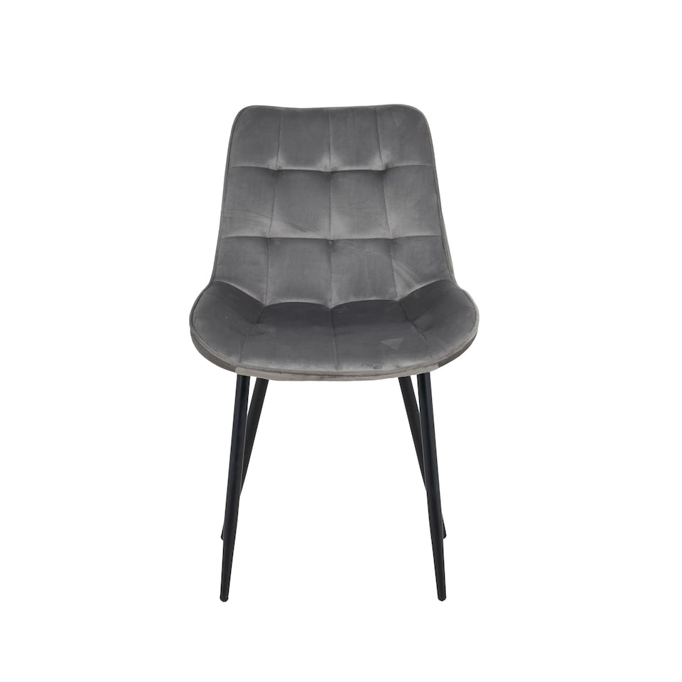 image 1 of New York Dining Table with 4 Erica Velvet Chairs - Grey | Grey
