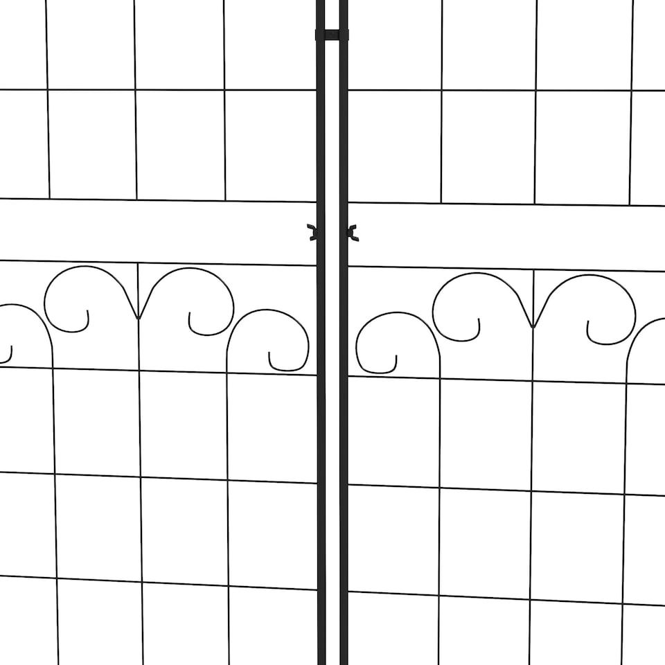 image 1 of Outsunny Set of 2 Metal Trellis for Climbing Plants, Floral Design, 50 x 180cm