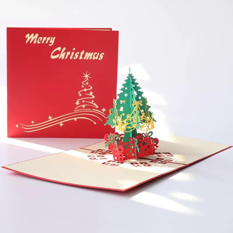 image 1 of Festive Tree Season’s Elegance 3D Pop Up Christmas Card