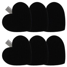 Blackboard Heart White Clips - Pack of 6