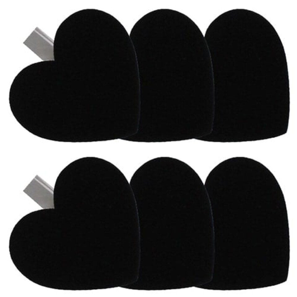Blackboard Heart White Clips - Pack of 6