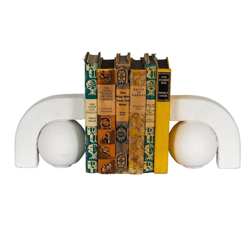 image 1 of Ashen Book Ends - Ceramic - L9 x W27 x H13 cm - White