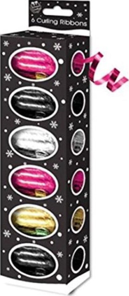 image 1 of 6 x Rolls Traditional Curling Ribbon Pink Red Gold Silver Black Wrapping Christmas Presents
