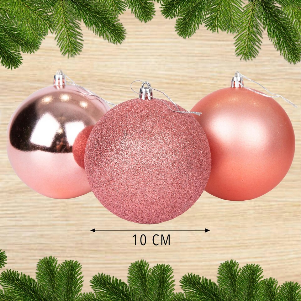 image 1 of BAUBLES ROSE GOLD 10cm - 6pcs Set PVC