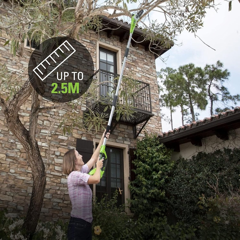 image 1 of Greenworks 40V 20cm Pole Bar including Battery and Charger Green