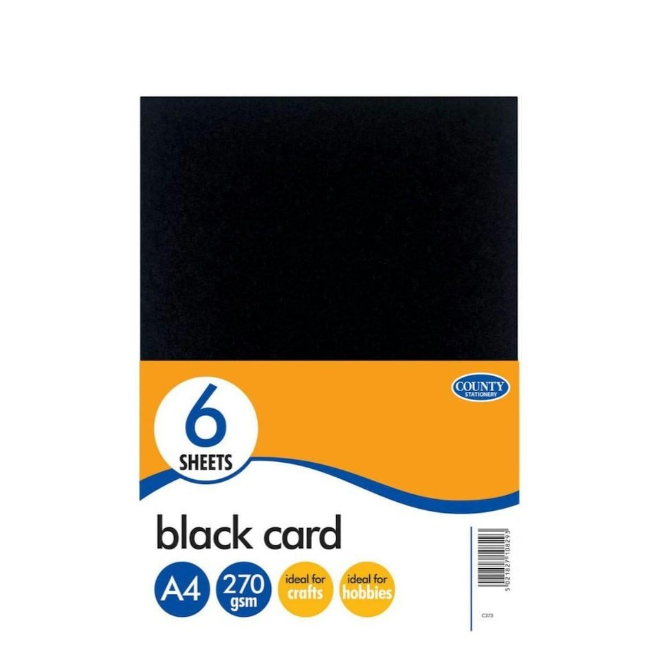 image 1 of 6 A4 Black Card Pack 270gsm