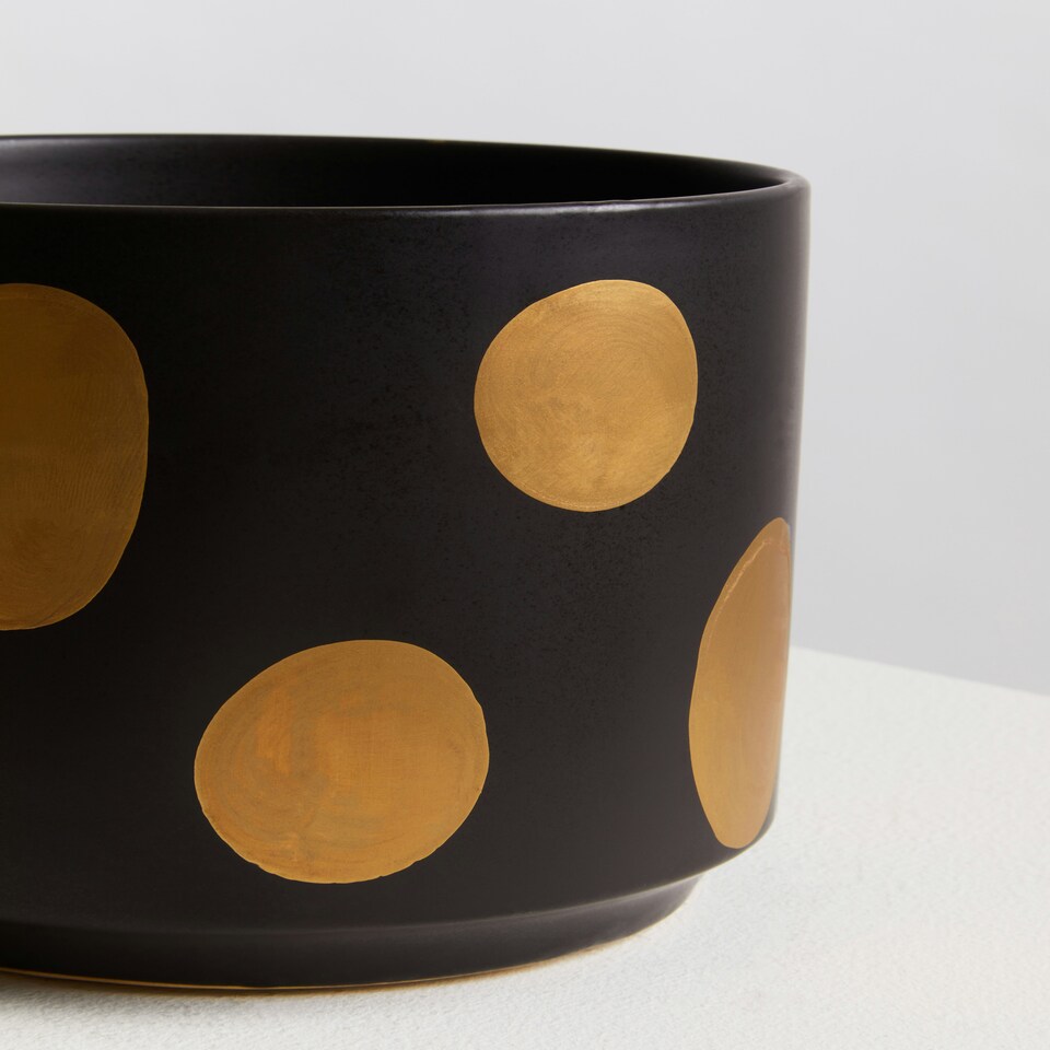 image 1 of Interiors by Premier Big Garden Pot, Ceramic Planter for Indoor Plants & Home Décor, Indoor Plants pot, Large Flower and Plant Pot Black