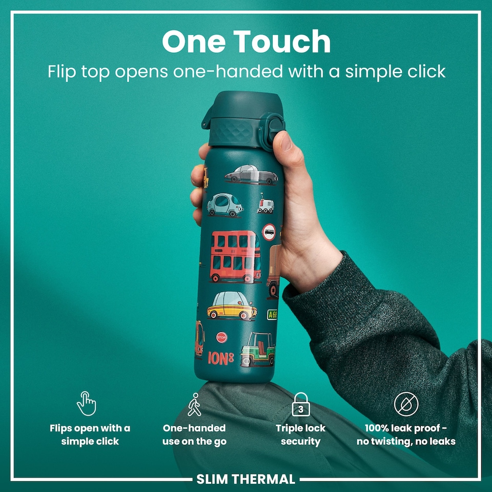 image 1 of Leak Proof Slim Water Bottle, Vacuum Insulated, 500ml (17oz) | Blue | Automobiles | One Size