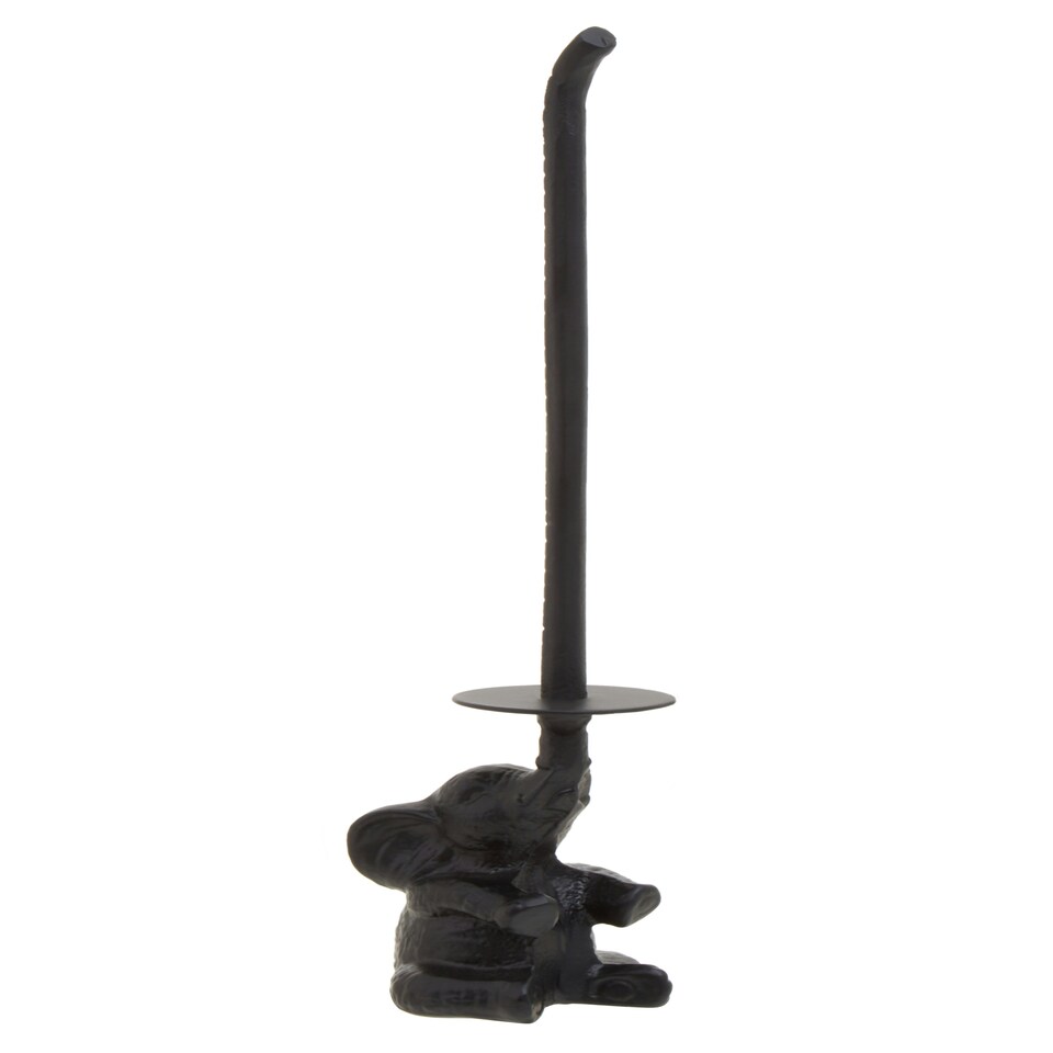 image 1 of Interiors By Premier Elegant Black Elephant Toilet Roll Holder, Classic Toilet Roll Holder For Washroom, Durable Roll Holder