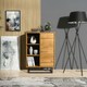 image 3 of Sideboard Cabinet 70cm – Oak Matt with Black Frame N/A | Oak