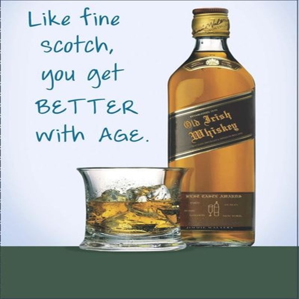 image 1 of Humorous Birthday Card Male Fine Scotch Better with Age