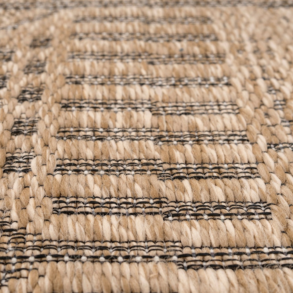 image 1 of KUKOON Kai Hardwearing Washable Jute-Effect Runner – Natural Brown Hallway Matv 80cm x 300cm