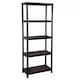 image 2 of 1 x Strong Compact Plastic Storage Shelving Unit Racking 5 Tier Black